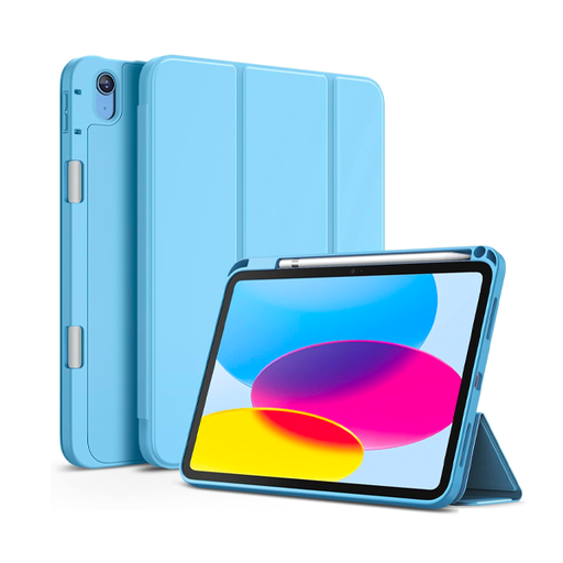 [840000013301] FUNDA SMART COVER AURORA IPAD 10 2022 (10.9) C/PORTA PLUMA TRANSPARENTE/AZUL CIELO