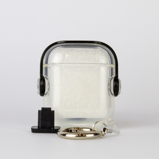[840000013998] FUNDA TPU RIGIDO CON AUDIFONOS NEGRO AIRPODS 1/2