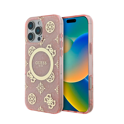 [GUHMP16XH4PYEEP] CARATULA GUESS PEONY MAGSAFE IPHONE 16 PRO MAX ROSA/DORADO