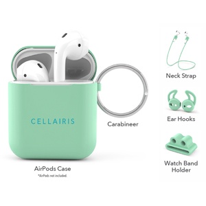 [842932164838] KIT DE FUNDA Y ACCESORIOS PARA AIRPODS AQUA 12-0004006