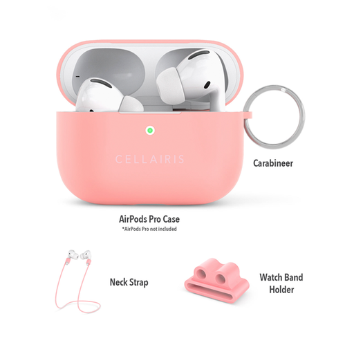 [842932169604] KIT DE FUNDA Y ACCESORIOS PARA AIRPODS PRO BLANCO/ROSA 12-0004027R