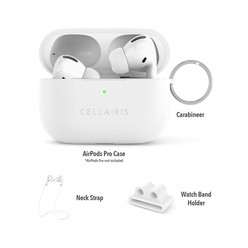[842932169543] KIT DE FUNDA Y ACCESORIOS PARA AIRPODS PRO BLANCOS 12-0004021R