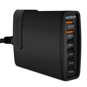 [633755138416] MULTI CARGADOR CARGA RAPIDA DE 6 PUERTOS NAZTECH