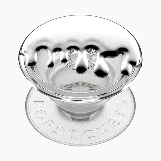 [840173712153] POPSOCKETS ORIGINAL 2G CHROME DRIP SILVER CLR