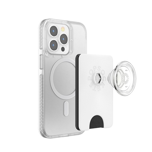 [806926] POPWALLET MAGSAFE WHITE CLEAR