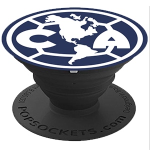 [842978152486] SUJETADOR POPSOCKETS LIGA MX AMERICA BASE NEGRA/ESCUDO AZUL