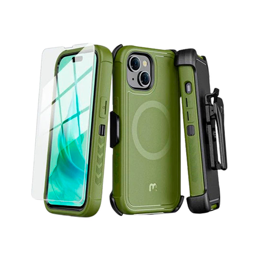 [RIP15CS3NXMS004] CARATULA MAVERICK MAGSAFE CON CLIP IPHONE 15/14/13 VERDE MYBAT PRO
