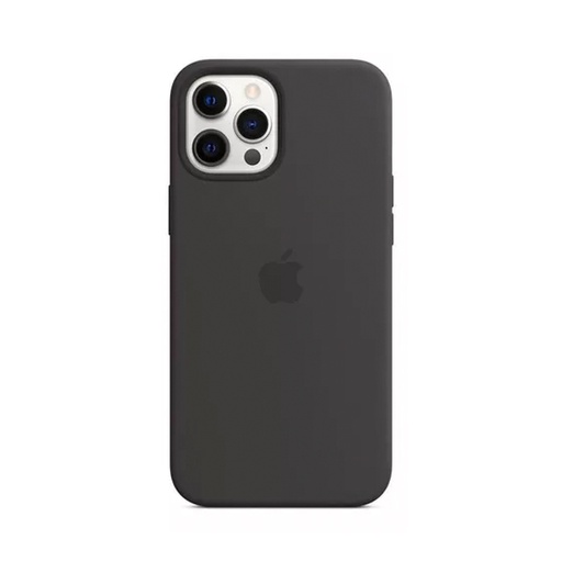 [840000014146] CARATULA SILICON TIPO ORIGINAL C/LOGO IPHONE 12 PRO MAX NEGRA