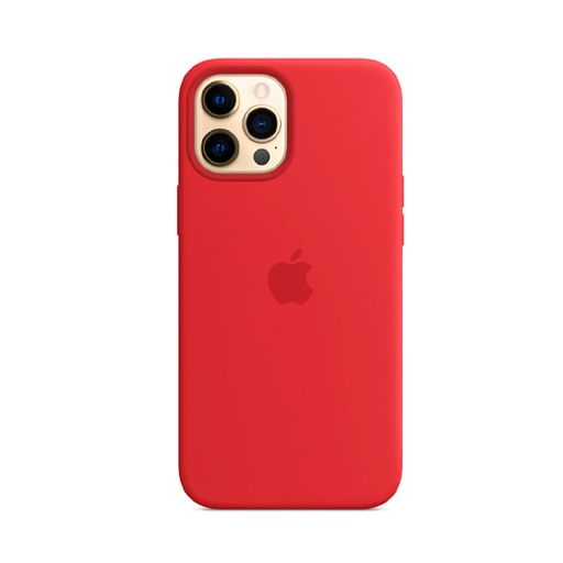 [840000014147] CARATULA SILICON TIPO ORIGINAL C/LOGO IPHONE 12 PRO MAX ROJA