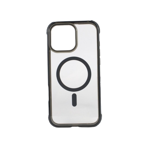[840000014239] CARATULA UNICORN MAGSAFE IPHONE 16 PRO MAX TRANSPARENTE/NEGRA