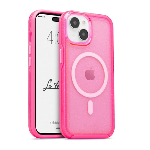 [34-0170003R] CARATULA LA HORNET GLITTER MAGSAFE IPHONE 15/14 PLUS ROSA 34-0170003R
