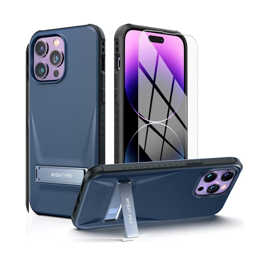 [RIP14PCSAMBS002] CARATULA BEYONDER C/STAND IPHONE 14 PRO AZUL MYBAT PRO