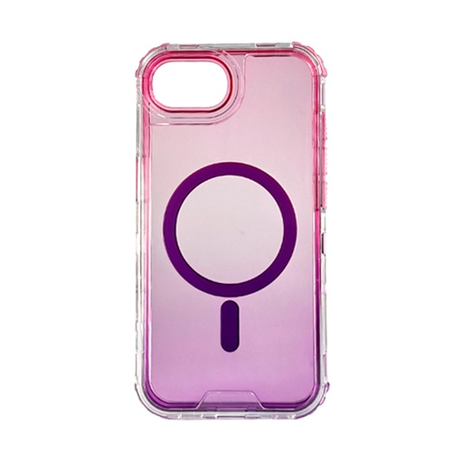 [840000014222] CARATULA 3 EN 1 BICOLOR MAGSAFE IPHONE 16e ROSA/MORADO