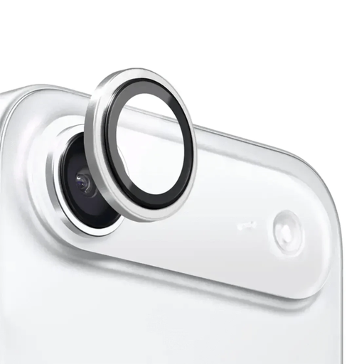 [900000002254] PROTECTOR CAMARA CRISTAL TEMPLADO IPHONE 17 AIR METALICO PLATA