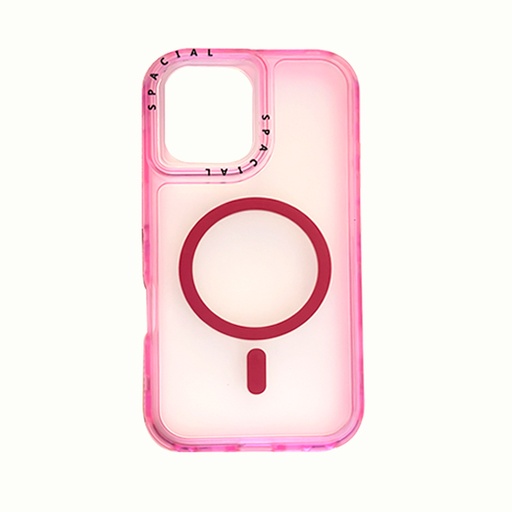 [840000014949] CARATULA 3 EN 1 SPACIAL MAGSAFE IPHONE 16 ROSA